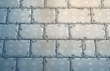 Aufkleber - Grey stone tiles form textured floor wall. Patterned design creates seamless surface. Abstract, modern. Suitable for urban, architectural, interior design projects. Background for digital art graphic