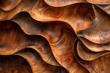 Aufkleber - Abstract pattern of wavy lines creating a wooden texture background