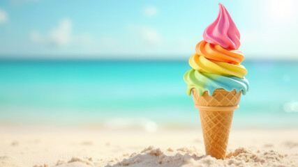 Wall Mural - beautiful ice cream at the beach
