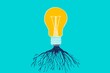 © ADDICTIVE STOCK - Light bulb Growing Roots Symbolizing Creative Ideas and Growth