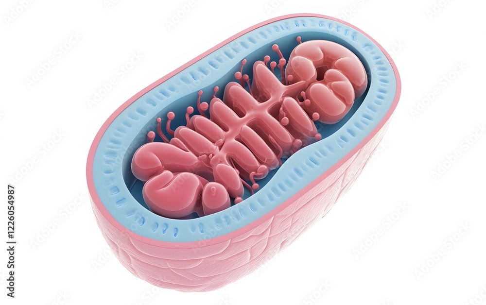 Cross-section view of mitochondrion with cristae and inner membrane ...