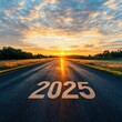 © Bart - Golden sunlight illuminates a road with the year 2025 marked on it, symbolizing hope, the journey ahead, and new beginnings.