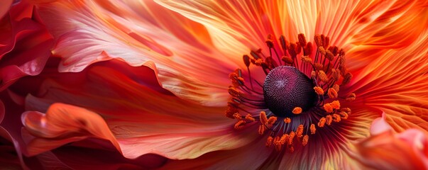 Aufkleber - Beautiful red poppy flower blooming in a spring garden
