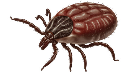 castor bean tick (ixodes ricinus) isolated on transparent withe background