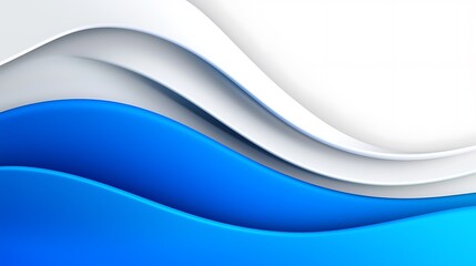 Poster - Abstract blue and white wavy background. (12)
