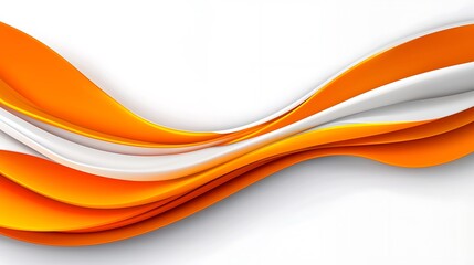 Poster - Abstract orange and white wave design on white background. (1)