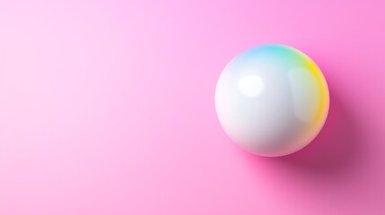 Poster - Pastel rainbow gradient egg on pink background.