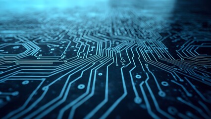 Poster - Exploring circuitry patterns digital realm graphic image abstract environment close-up view technology concept