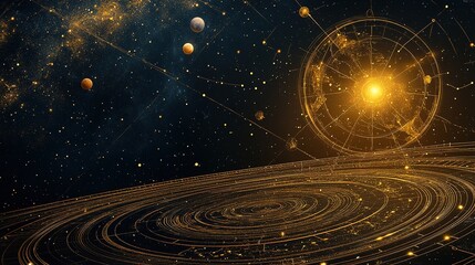 Wall Mural - exploring celestial bodies and cosmic events in the universe space digital artwork galactic environm