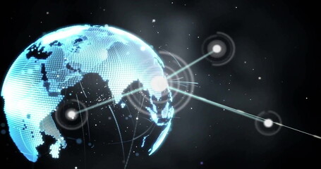 Poster - image of network of connections with spots over globe