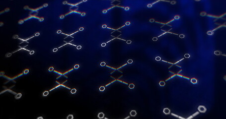 Aufkleber - Image of shapes moving over black background