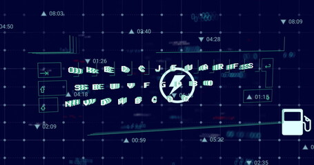 Poster - image of data processing over digital icons