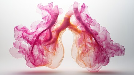 Poster - Fluid artistry of lungs abstract representation digital artwork colorful environment artistic viewpoint