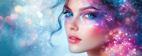 Poster - Cosmic beauty portrait studio digital art fantasy close-up surrealism enhancing imagination