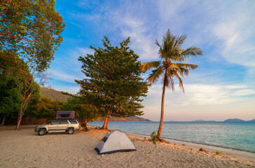 camp on the beach