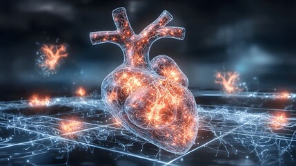 Poster - Intricate Anatomy of the Heart Detailed Visualization of the Cardiac Chambers Valves and Vessels for Medical Scientific and Educational Applications