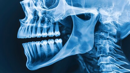 Poster - detailed medical grade x ray image revealing the intricate skeletal anatomy of a human tooth and sku
