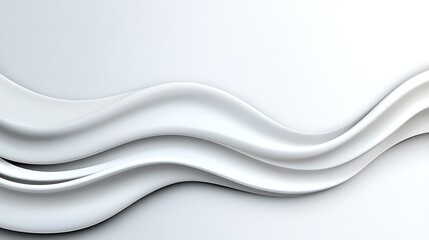Poster - Abstract white wavy background with smooth curves and flowing lines.
