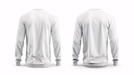 Poster - Back view of two white long-sleeved shirts for branding purposes