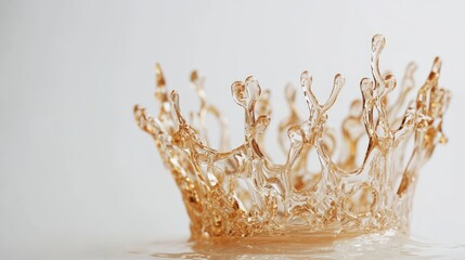 Wall Mural - Golden crown, isolated, white background