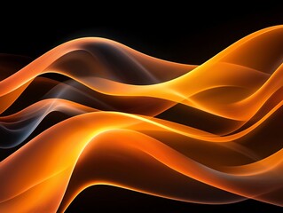 Aufkleber - A mesmerizing display of flowing waves in vibrant shades of orange and black, creating a dynamic visual effect that captures the essence of motion and energy.