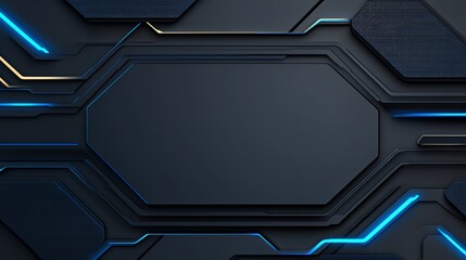Poster - A modern abstract background featuring sleek geometric shapes and glowing blue accents, perfect for digital designs and tech-themed projects.