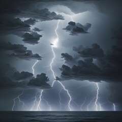 lightning over the sea