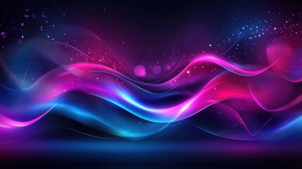 Poster - dynamic color waves abstract art digital creation futuristic environment vibrant viewpoint visual co