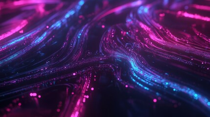 Poster - Dynamic neon light trails abstract digital art digital environment high-tech concept futuristic viewpoint