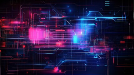 Aufkleber - Dynamic digital data flow visualization technology sector abstract graphic design futuristic environment close-up view
