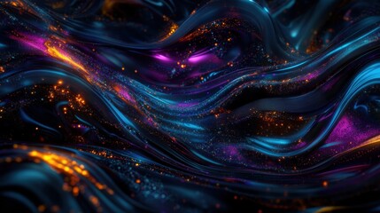 Poster - Dynamic abstract wave patterns digital art colorful background vibrant environment artistic viewpoint modern concept