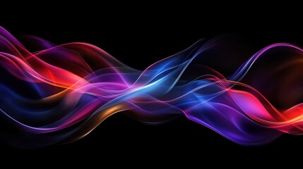 Poster - Dynamic color waves abstract digital art studio dark background high contrast visual energy concept