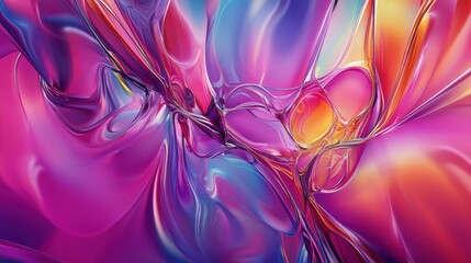 Poster - Vibrant abstract art creation digital space visual artwork colorful environment close-up fluid dynamics concept