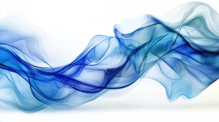 Poster - Flowing blue silk abstract art digital creation modern design minimalist style high-quality visuals