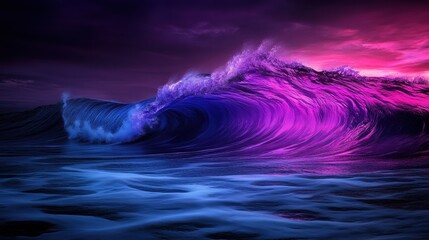 Poster - Surging ocean waves seaside nature photography vibrant colors atmospheric view abstract beauty