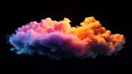 Wall Mural - vibrant cloud with nebula like colors, glowing in shades of orange, pink, and blue against dark background, creates stunning visual effect