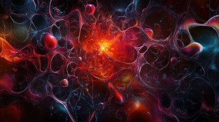 Poster - Abstract space explosion digital art cosmic environment vibrant colors creative concept for visual impact
