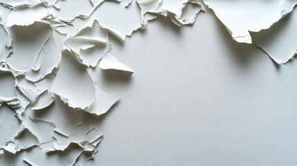 Poster - Peeling white paper texture studio high-resolution image minimalist close-up artistic conceptualization for design use