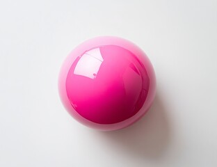 Leinwandbilder - Shiny pink sphere on white background.