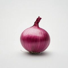 Poster - Single red onion on white background. (2)