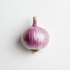 Poster - Single red onion on white background. (4)