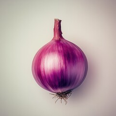 Poster - Single red onion on white background. (3)