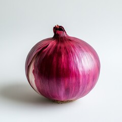 Wall Mural - Single red onion isolated on white background.