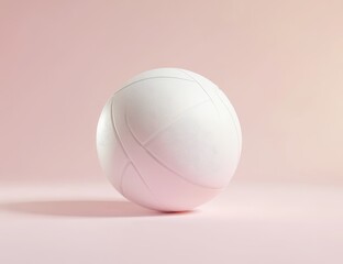 Aufkleber - White volleyball on pink background.