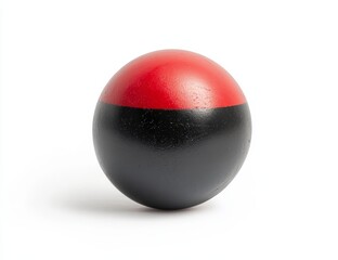 Fototapete - Red and black sphere on white background.