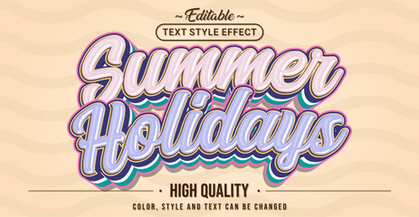 Poster - Editable text style effect - Summer Holidays text style theme.