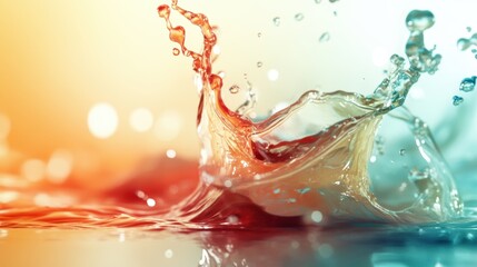 Poster - Dynamic water splash action abstract background macro photography vibrant colors high perspective fluid motion concept