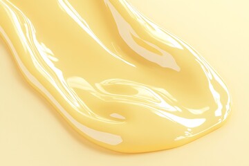 Fototapete - Smooth Creamy Texture of Yellow Substance with Glossy Surface on Pastel Background : Generative AI
