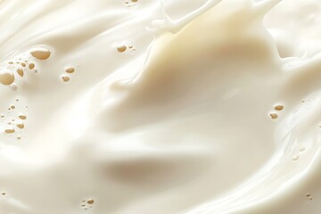 Poster - Closeup of creamy milk texture with organic foam bubbles perfect for food and beverage backgrounds : Generative AI