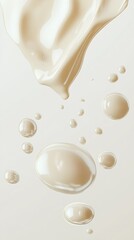 Poster - Creamy Liquid Droplets Creating Abstract Art with Smooth Textures : Generative AI
